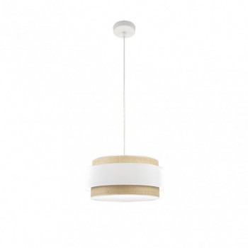Distribuidor - Lâmpadas Diversas | Colgantes Moderno | COLGANTE KANDY 1XE27 NATURAL/BLANCO REGX40X40 CM Ref: 174294001